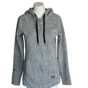 Under Armour Storm Winter Hooded Sweater Full Zip Jacket- Grey- Small